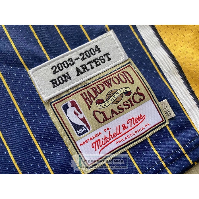 Camiseta Indiana Pacers Ron Artest NO 91 Mitchell & Ness 2003-04 Azul